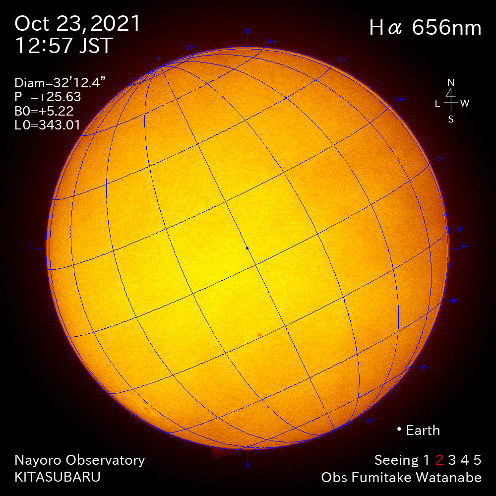 2021年10月23日Ha波長の太陽
