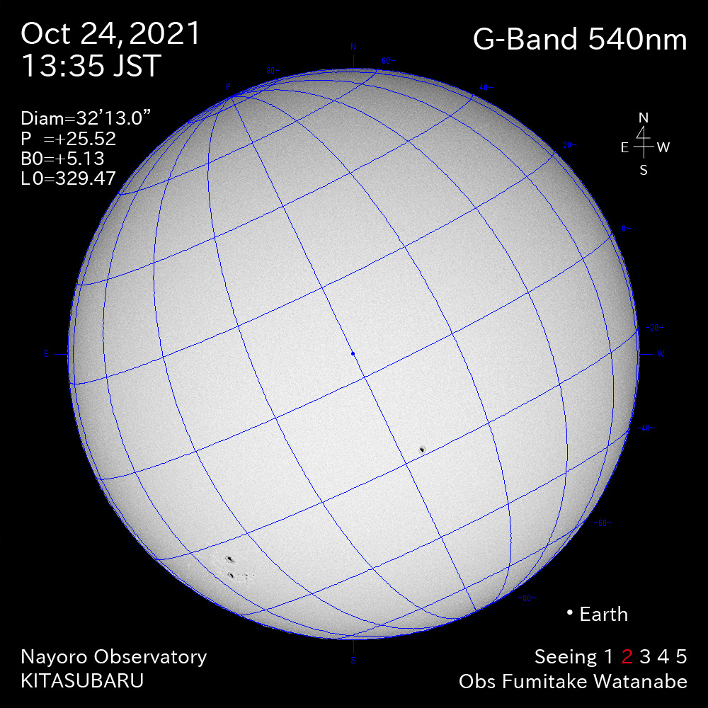 2021年10月24日540nm波長の太陽
