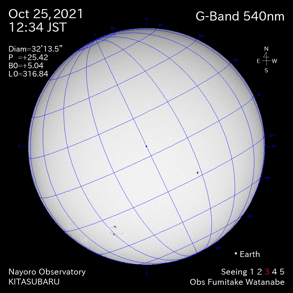 2021年10月25日540nm波長の太陽