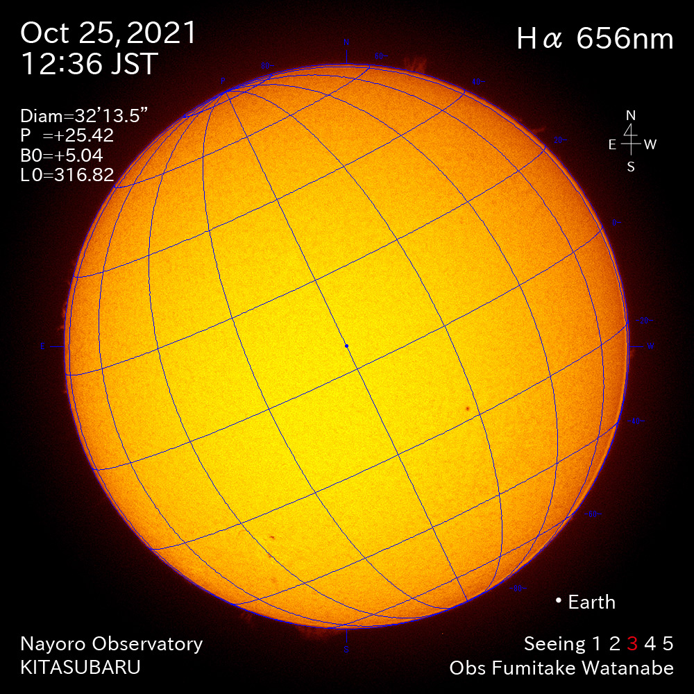 2021年10月25日Ha波長の太陽