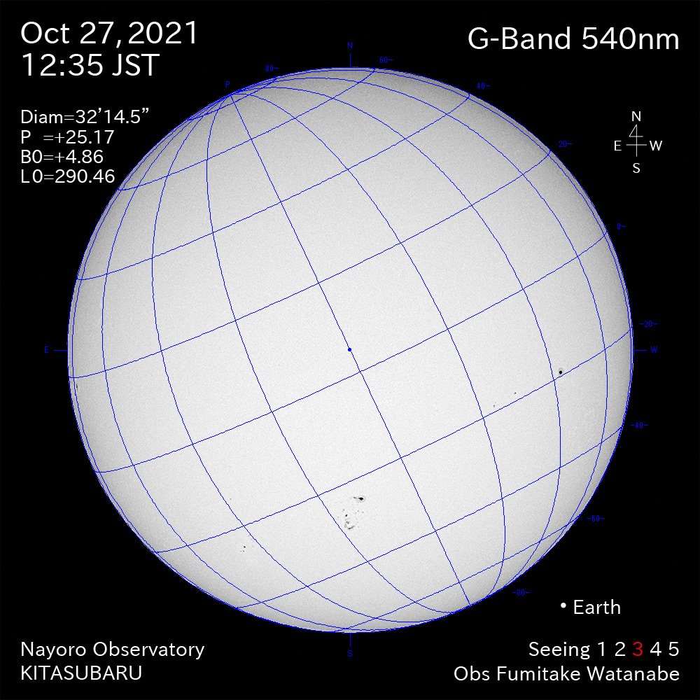 2021年10月27日540nm波長の太陽