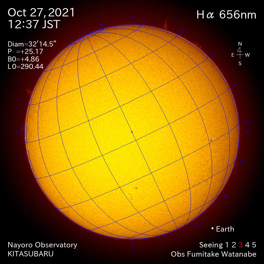 2021年10月27日Ha波長の太陽