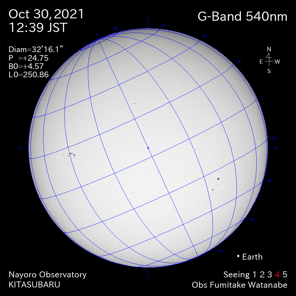 2021年10月30日540nm波長の太陽