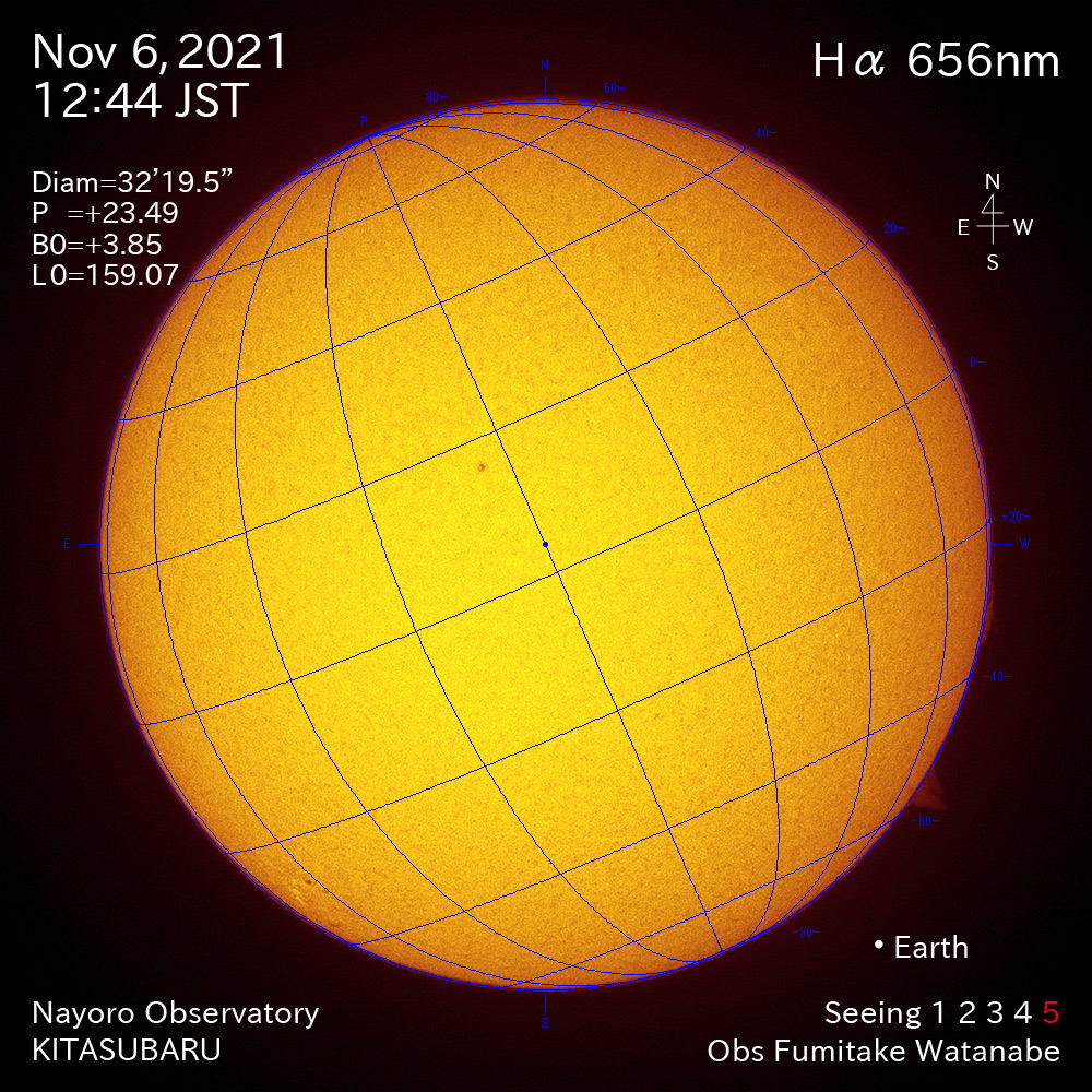 2021年11月6日Ha波長の太陽