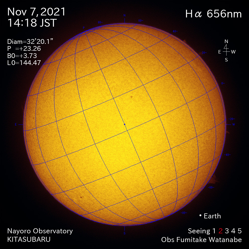 2021年11月7日Ha波長の太陽