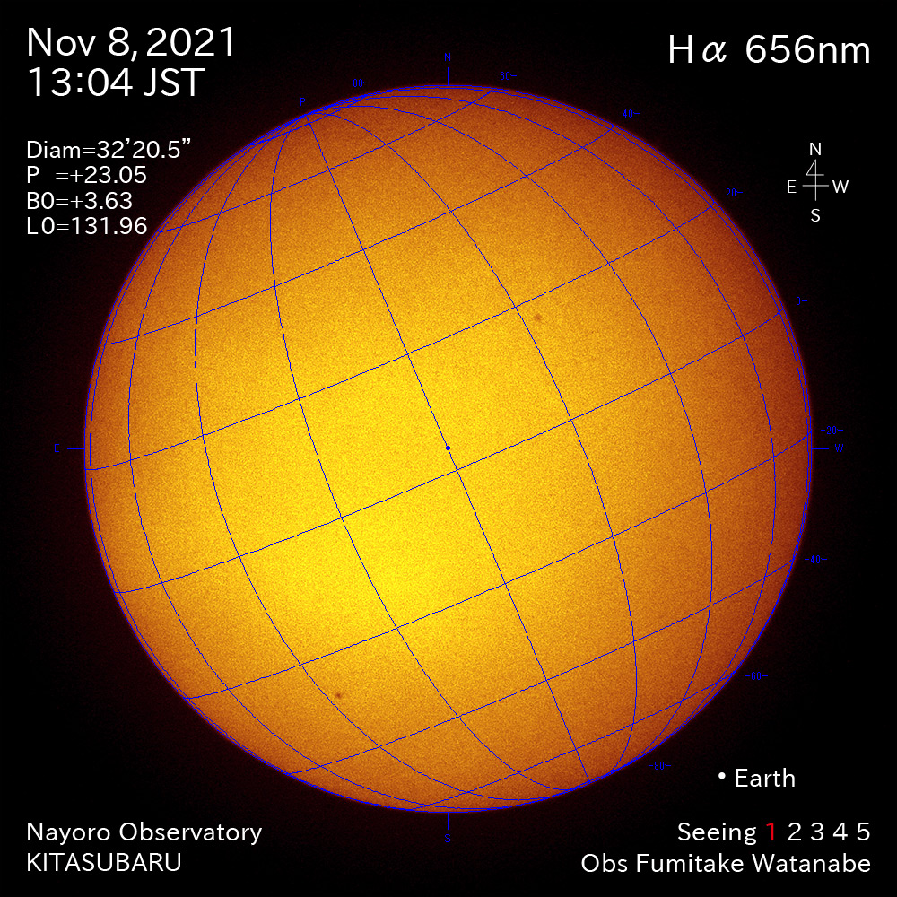 2021年11月8日Ha波長の太陽