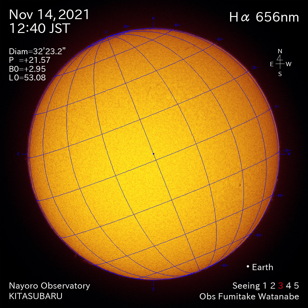 2021年11月14日Ha波長の太陽