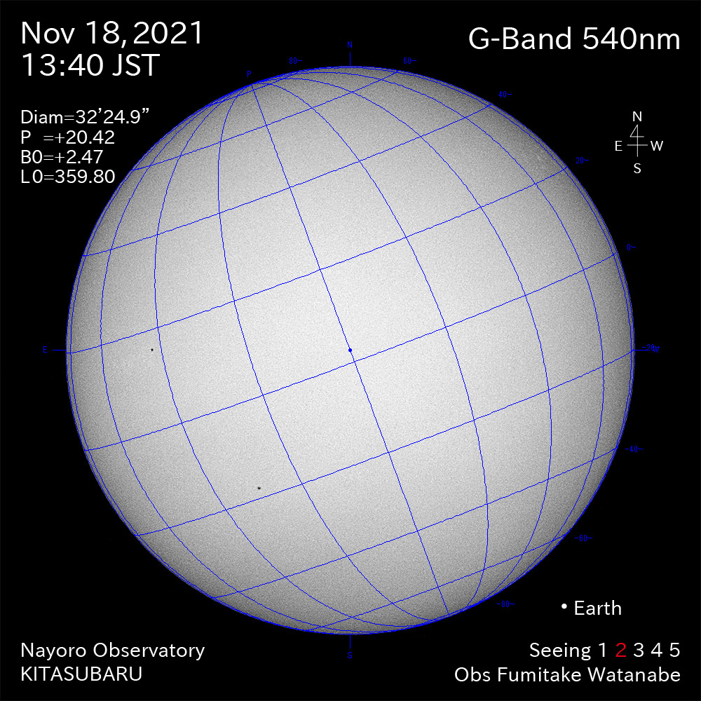 2021年11月18日540nm波長の太陽