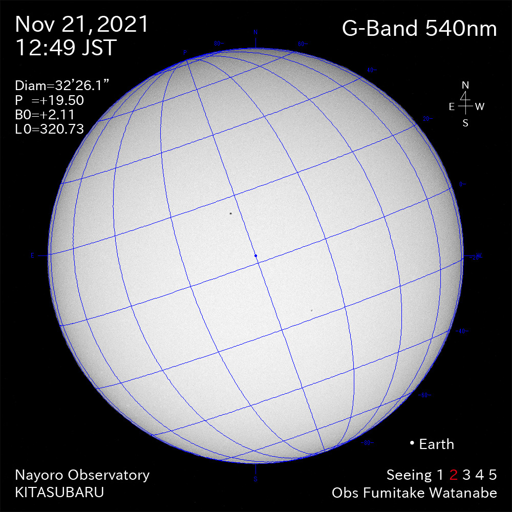 2021年11月21日540nm波長の太陽