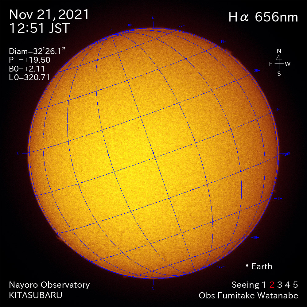2021年11月21日Ha波長の太陽