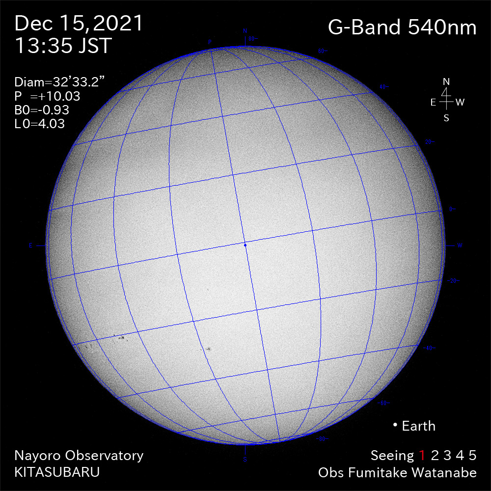 2021年12月15日540nm波長の太陽