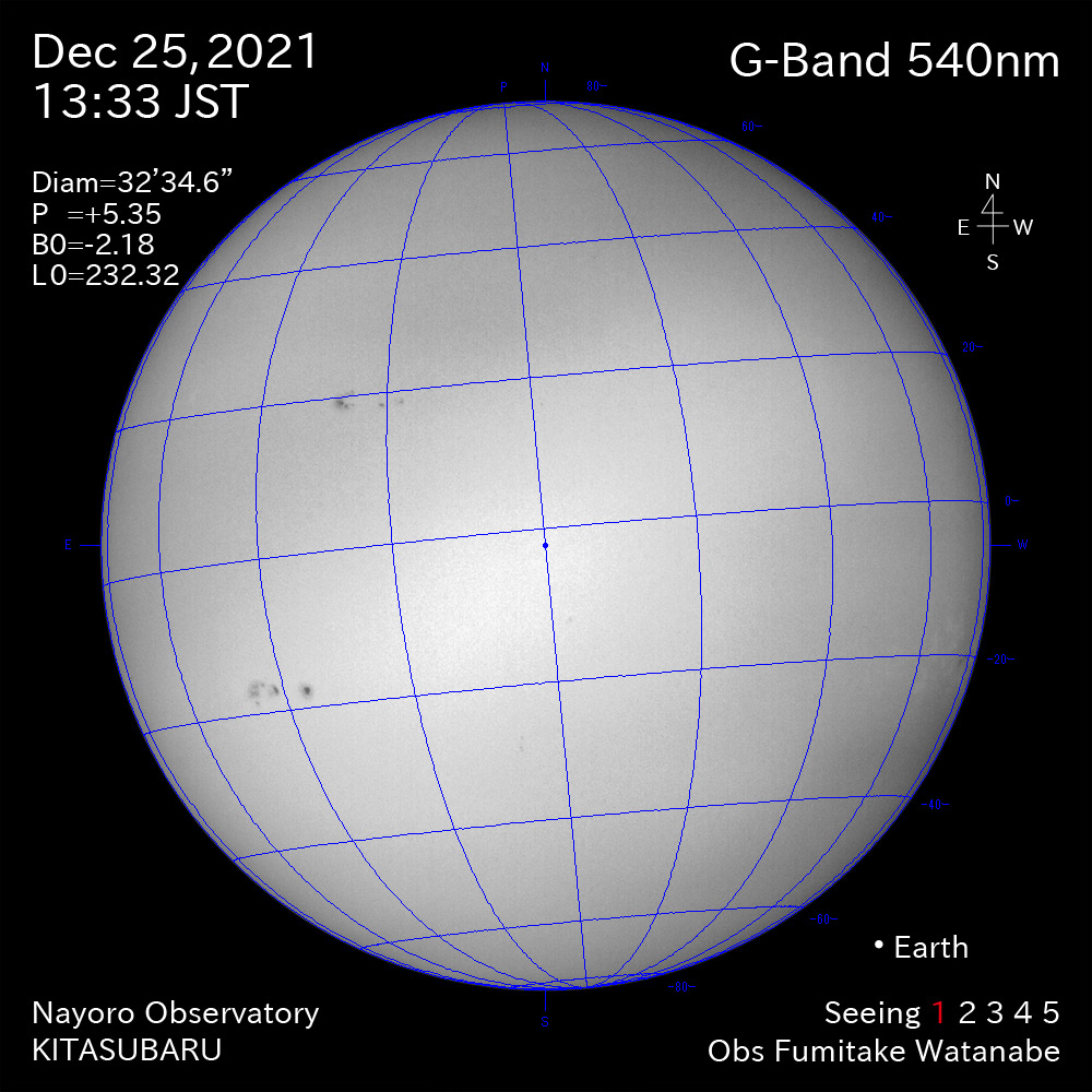 2021年12月25日540nm波長の太陽