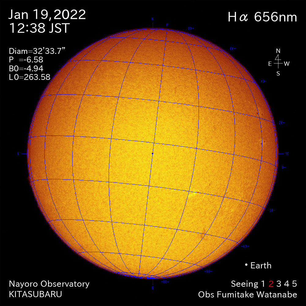 2022年1月19日Ca波長の太陽