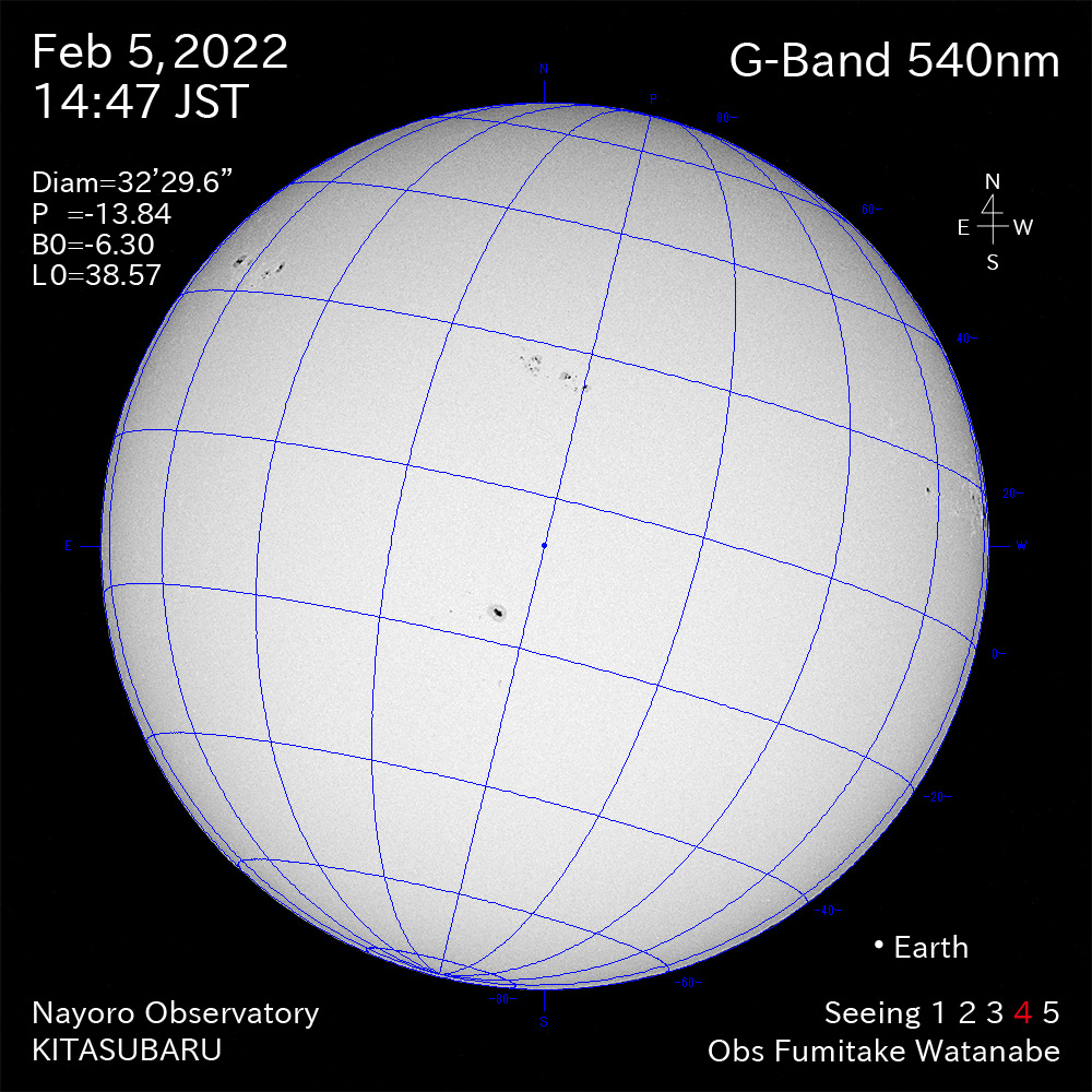 2022年2月5日540nm波長の太陽