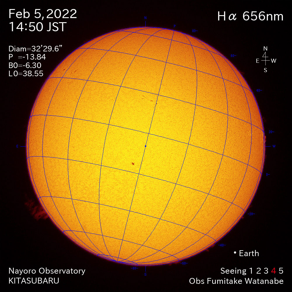 2022年2月5日Ha波長の太陽