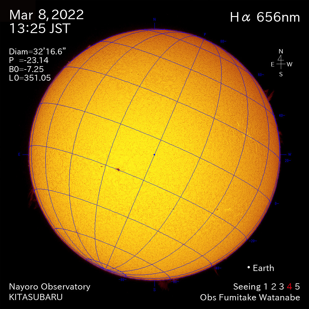 2022年3月8日Ha波長の太陽