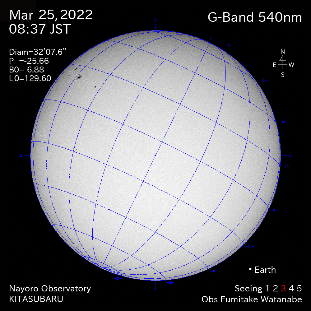 2022年3月25日540nm波長の太陽