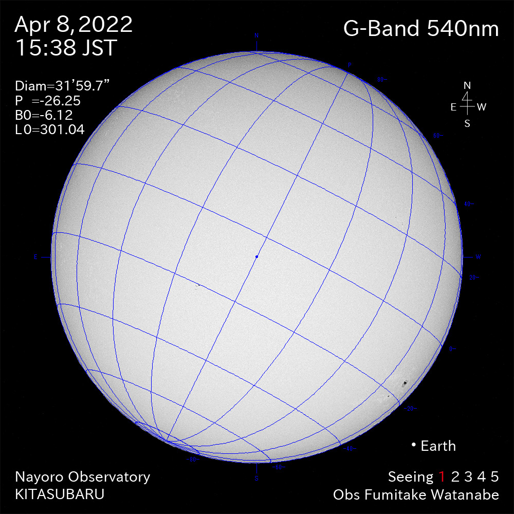 2022年4月8日540nm波長の太陽