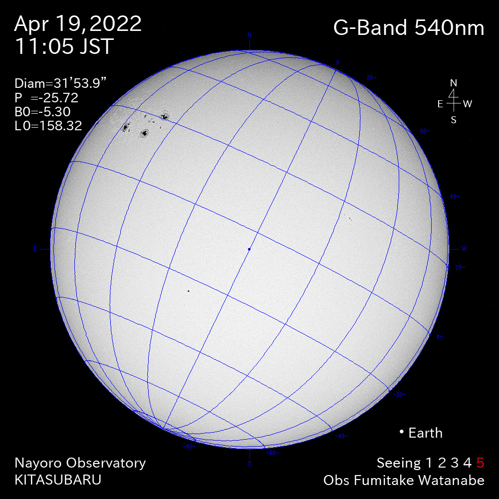 2022年4月19日540nm波長の太陽