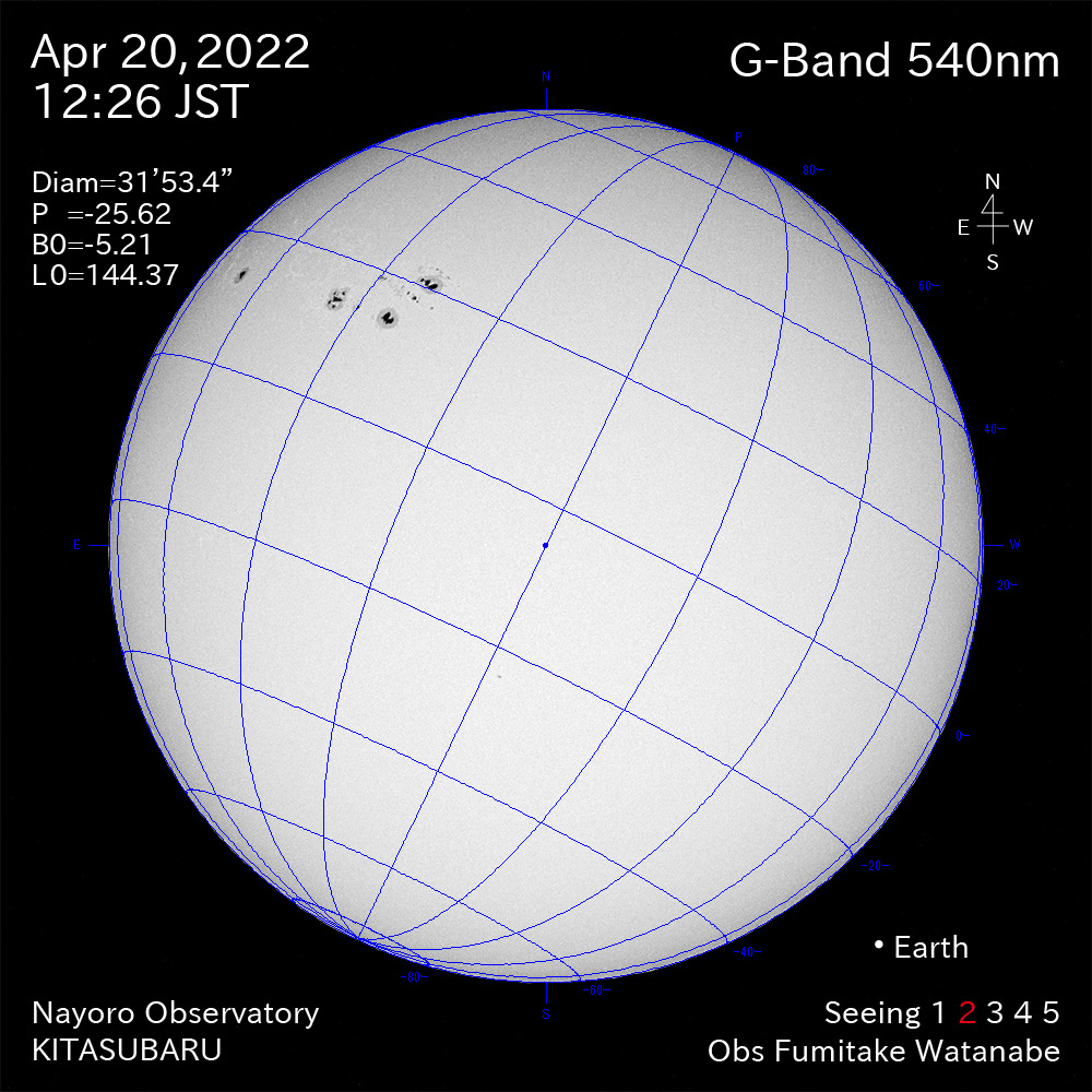 2022年4月20日540nm波長の太陽