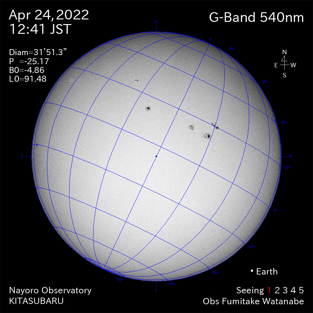 2022年4月24日540nm波長の太陽