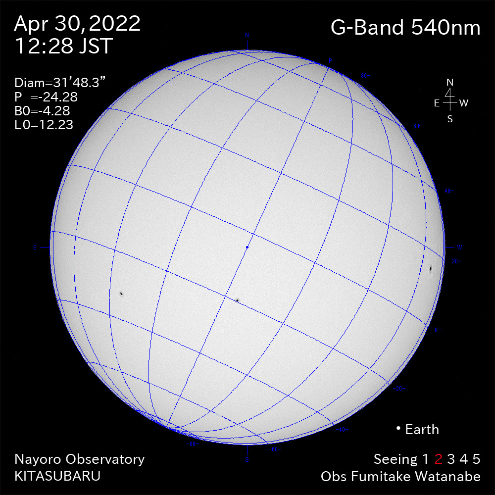 2022年4月30日540nm波長の太陽