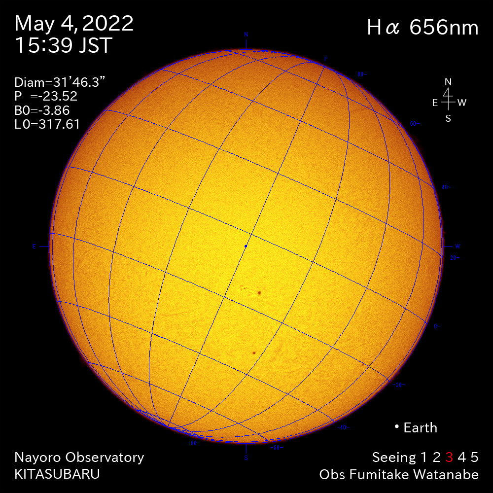 2022年5月4日Ha波長の太陽