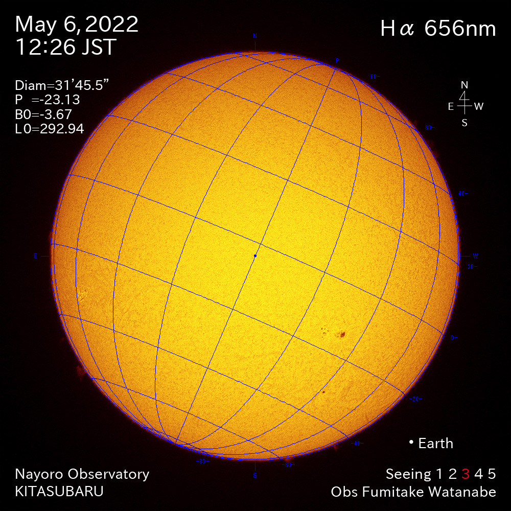 2022年5月6日Ha波長の太陽
