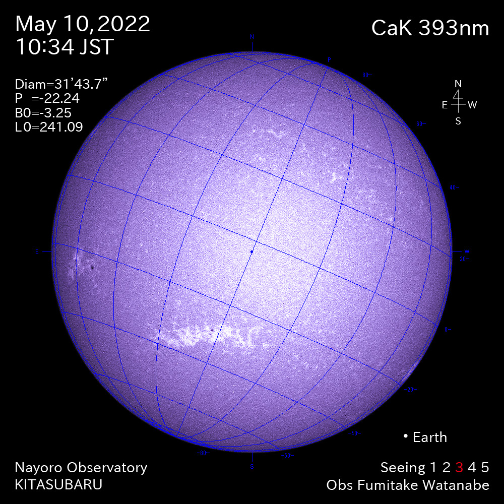 2022年5月10日CaK波長の太陽