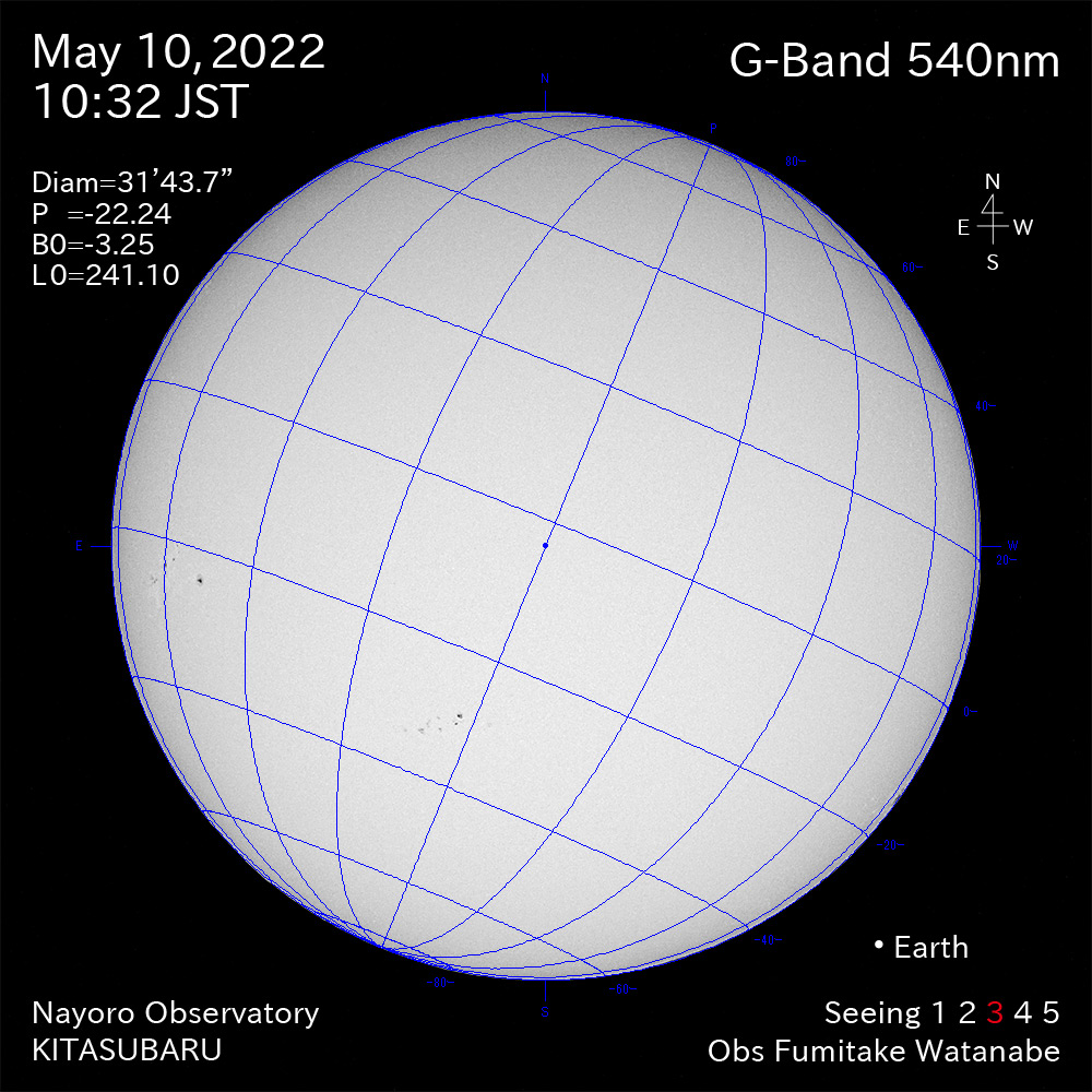 2022年5月10日540nm波長の太陽