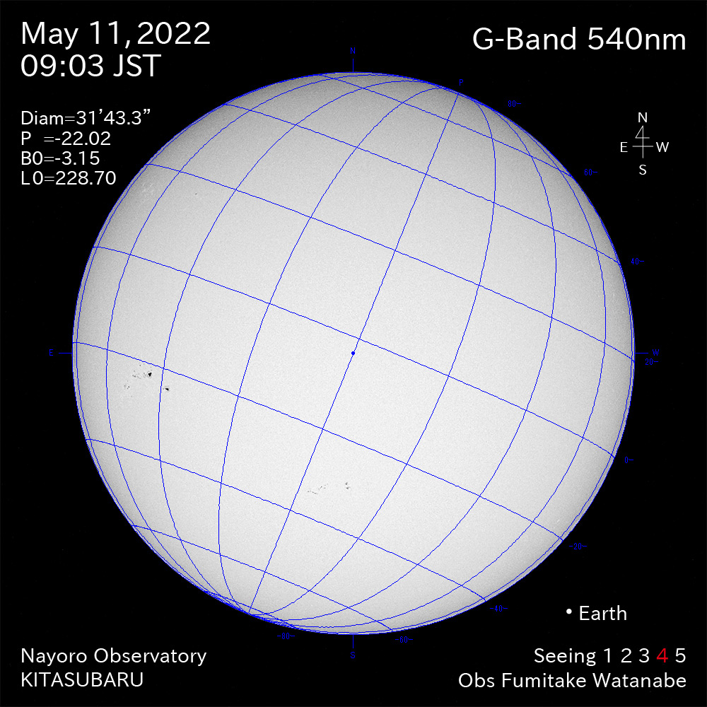 2022年5月11日540nm波長の太陽