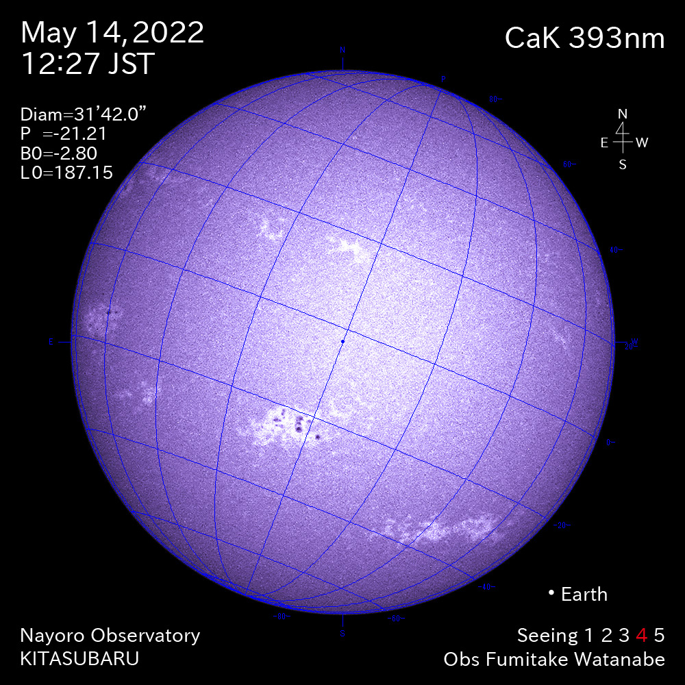 2022年5月14日CaK波長の太陽