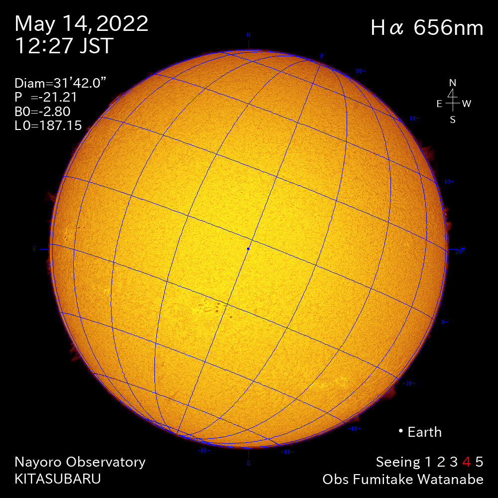 2022年5月14日Ha波長の太陽