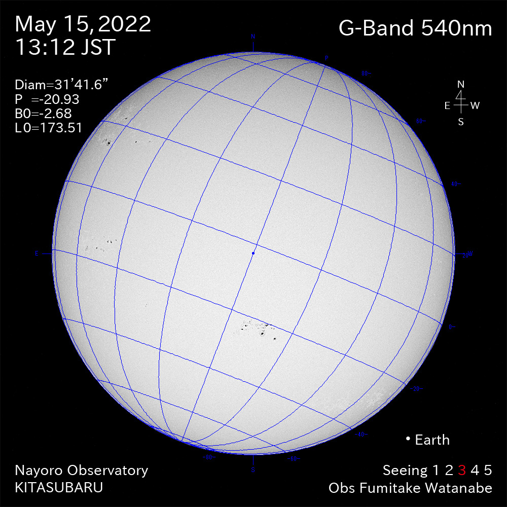 2022年5月15日540nm波長の太陽
