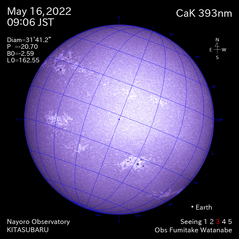 2022年5月16日CaK波長の太陽