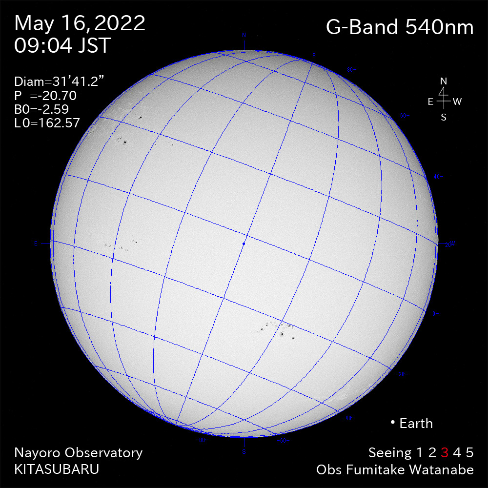 2022年5月16日540nm波長の太陽