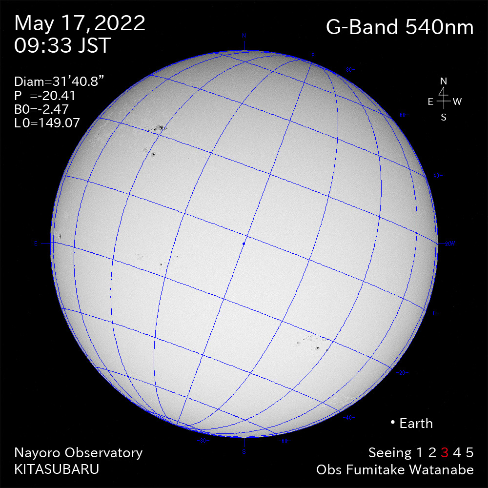 2022年5月17日540nm波長の太陽