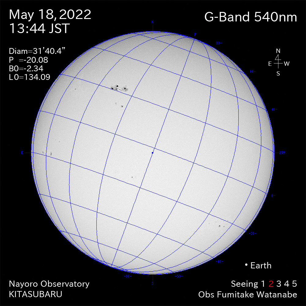 2022年5月18日540nm波長の太陽