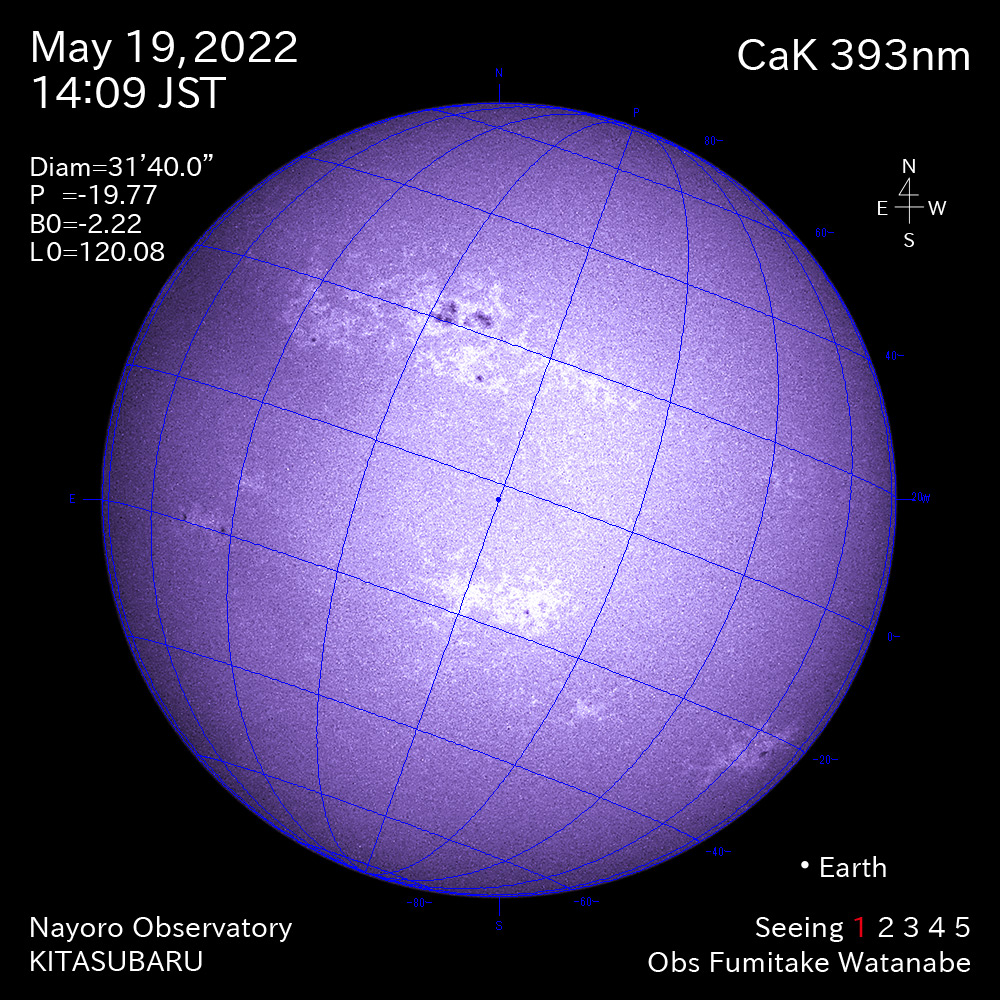 2022年5月19日CaK波長の太陽
