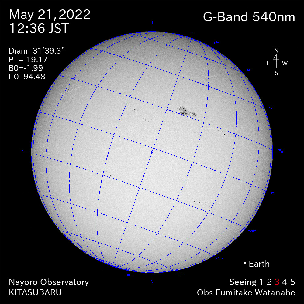 2022年5月21日540nm波長の太陽