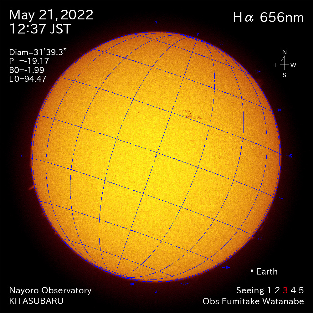 2022年5月21日Ha波長の太陽
