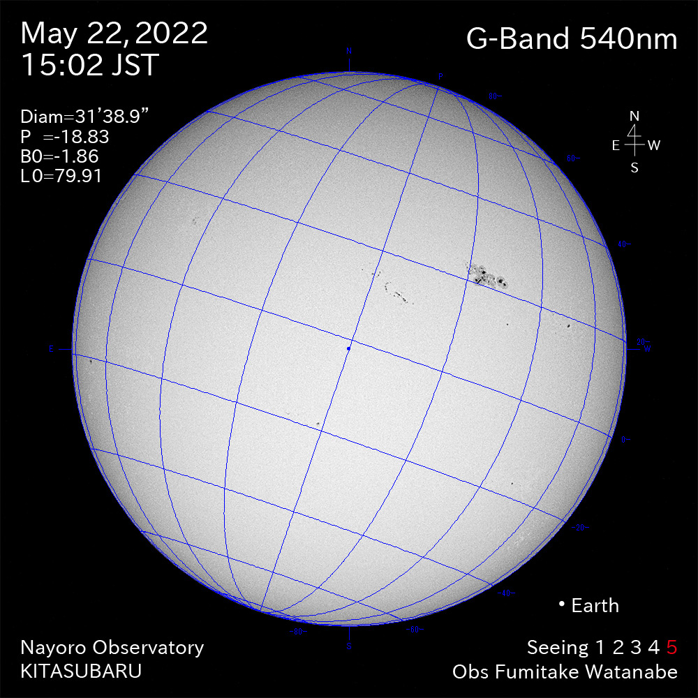 2022年5月22日540nm波長の太陽