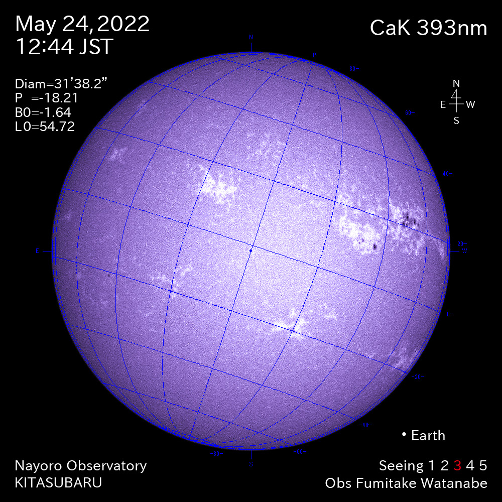 2022年5月24日CaK波長の太陽