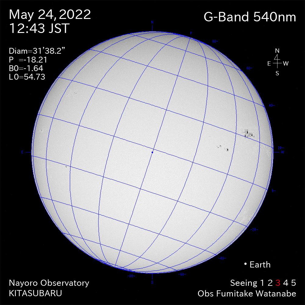 2022年5月24日540nm波長の太陽