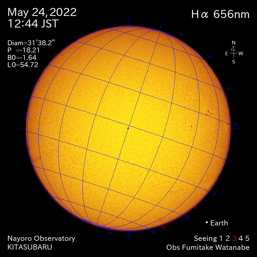 2022年5月24日Ha波長の太陽