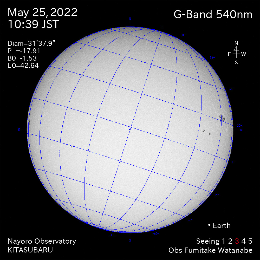 2022年5月25日540nm波長の太陽