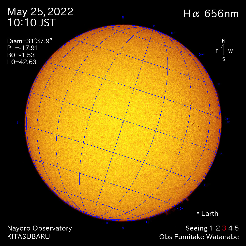 2022年5月25日Ha波長の太陽