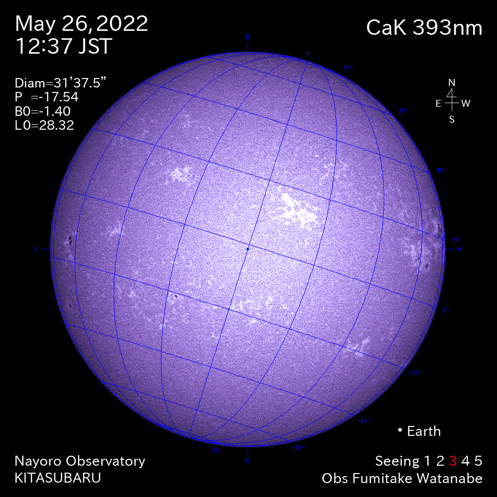 2022年5月26日CaK波長の太陽