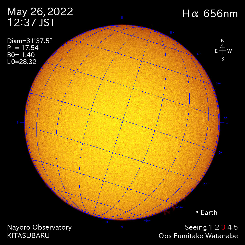 2022年5月26日Ha波長の太陽
