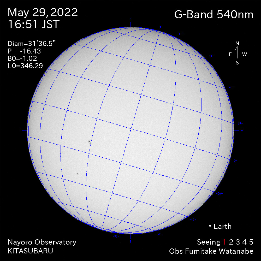 2022年5月29日540nm波長の太陽